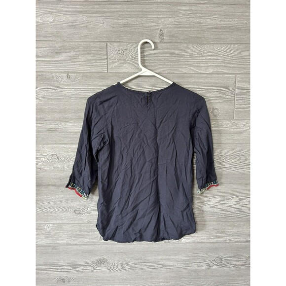 Johnny Was KIDS Age 8-9 Large Blue‎ Tunic Floral Embroidered Top Shirt - Picture 3 of 4